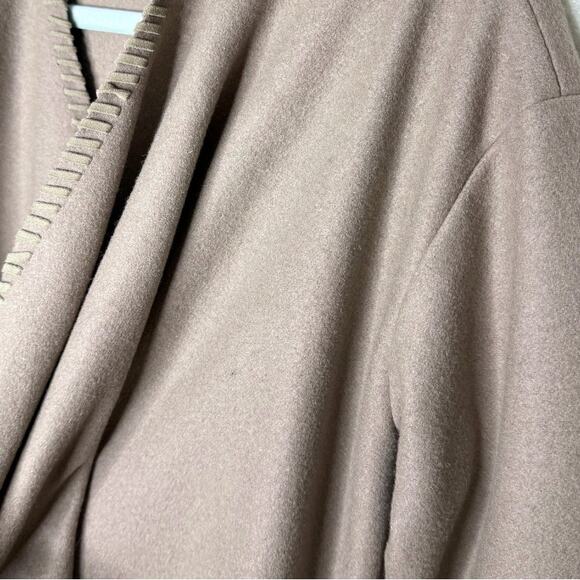 AllSaints Paxx Italian Wool Wrap Waterfall Trench Coat Dune Small Winter Jacket - Picture 5 of 15